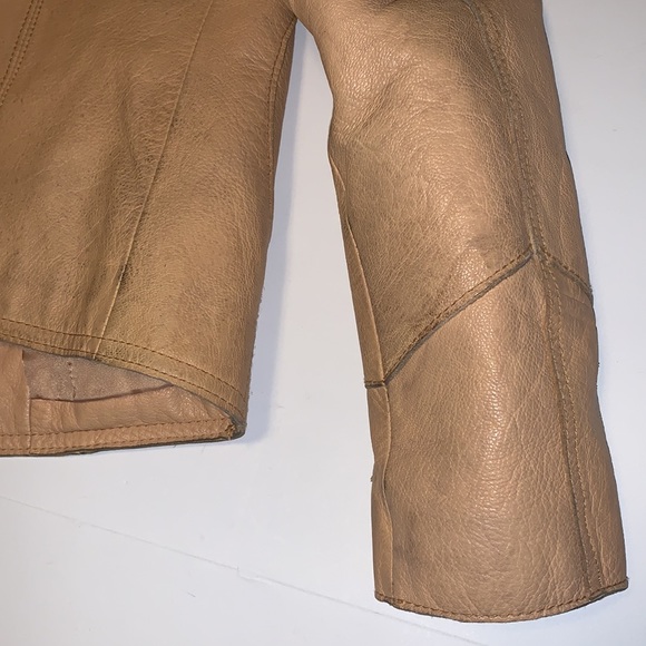 GAP Y2K Golden Tan Leather Jacket - Women’s Size XS - Picture 8 of 11